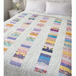 Homemade cotton patchwork quilt 52” x50”  beautifully made